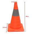 Foldable telescopic traffic safety cone